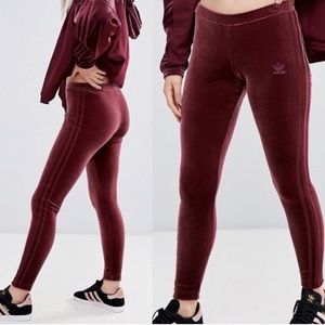 Adidas Velvet Maroon Leggings